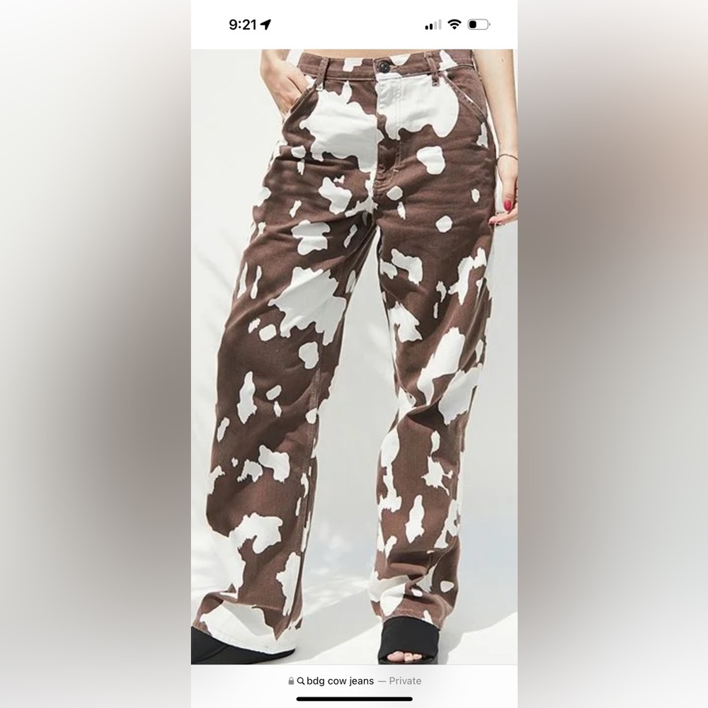 Like new BDG cow print jeans
